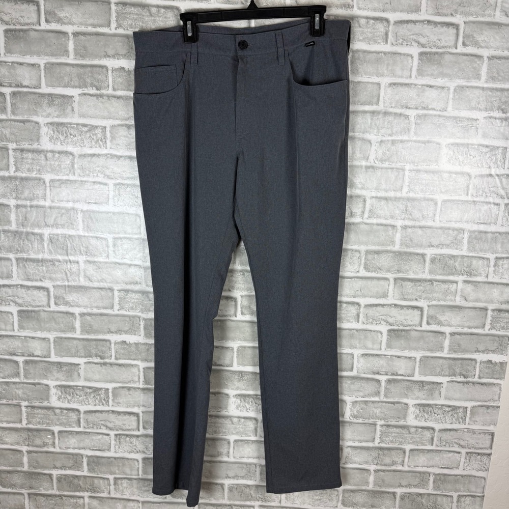 Travis Mathew Open to Close Pants Mens 35x32 Grey Heather Stretch Golf Trousers